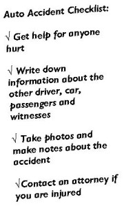 Auto Accident Checklist